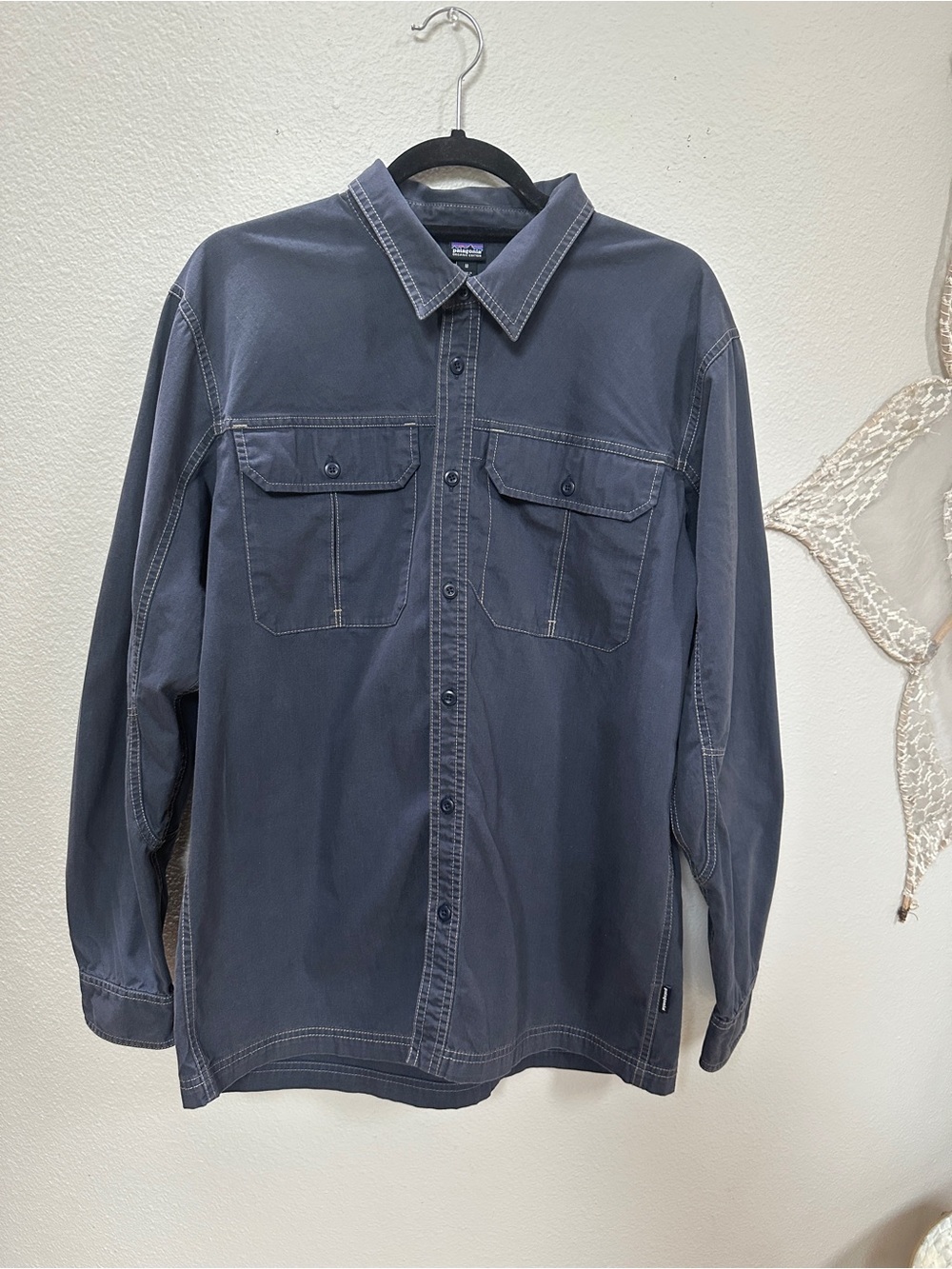 Patagonia Men's All Season Field Shirt in a charcoal smolder blue